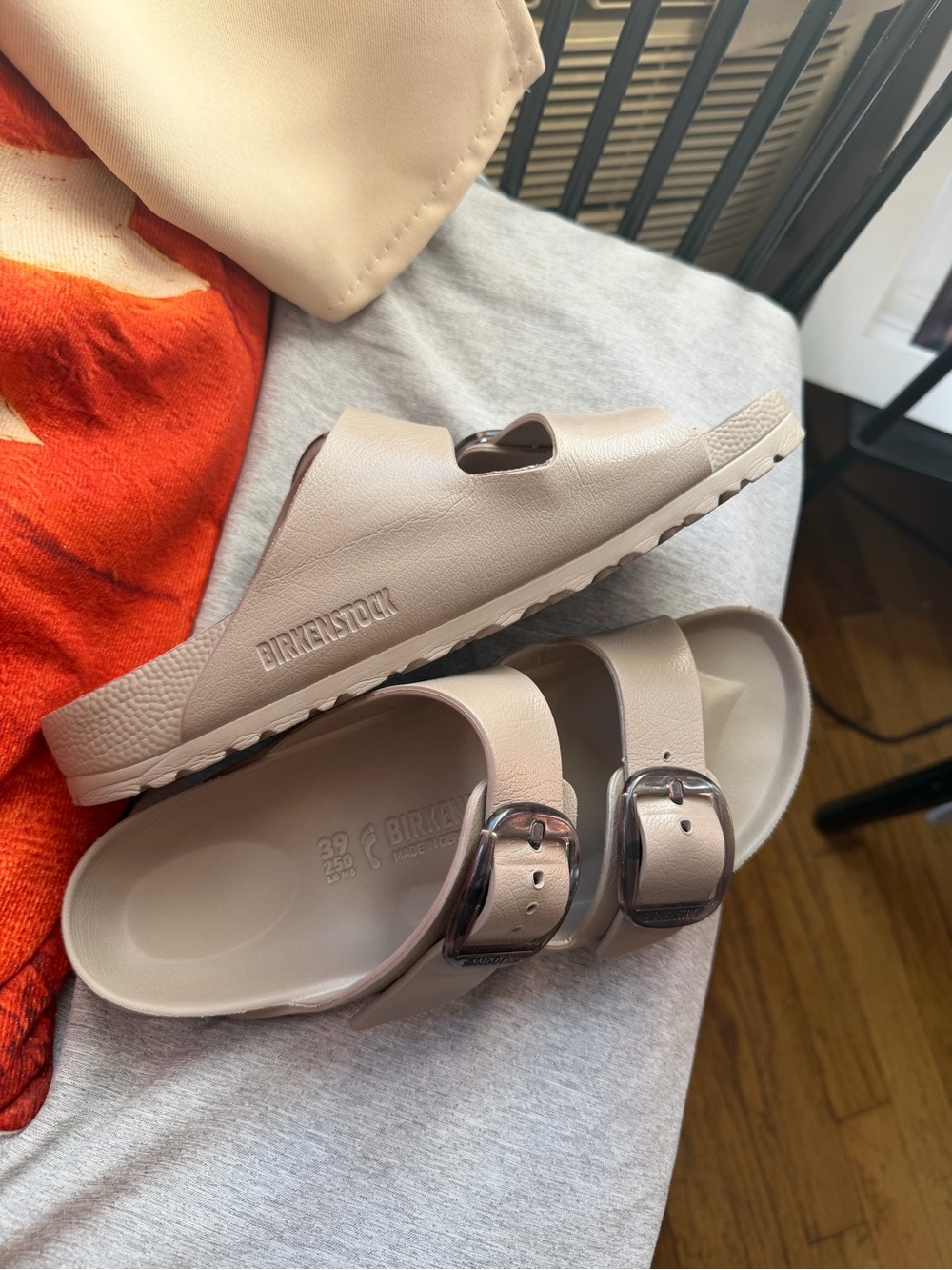Birkenstock Kids Nude/Taupe EVA Two-Strap Sandals